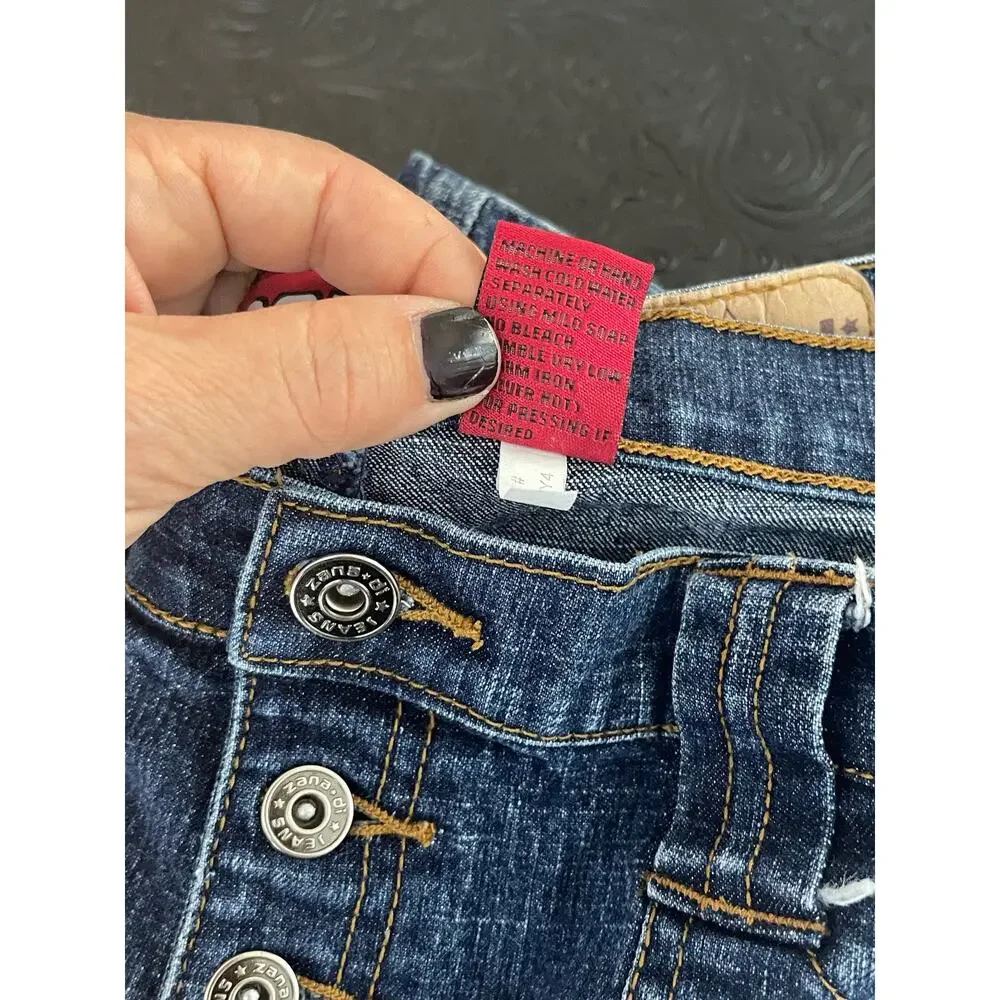 Vintage 90s Zana-Di Jeans Women's 16 Cargo Flare Button Fly